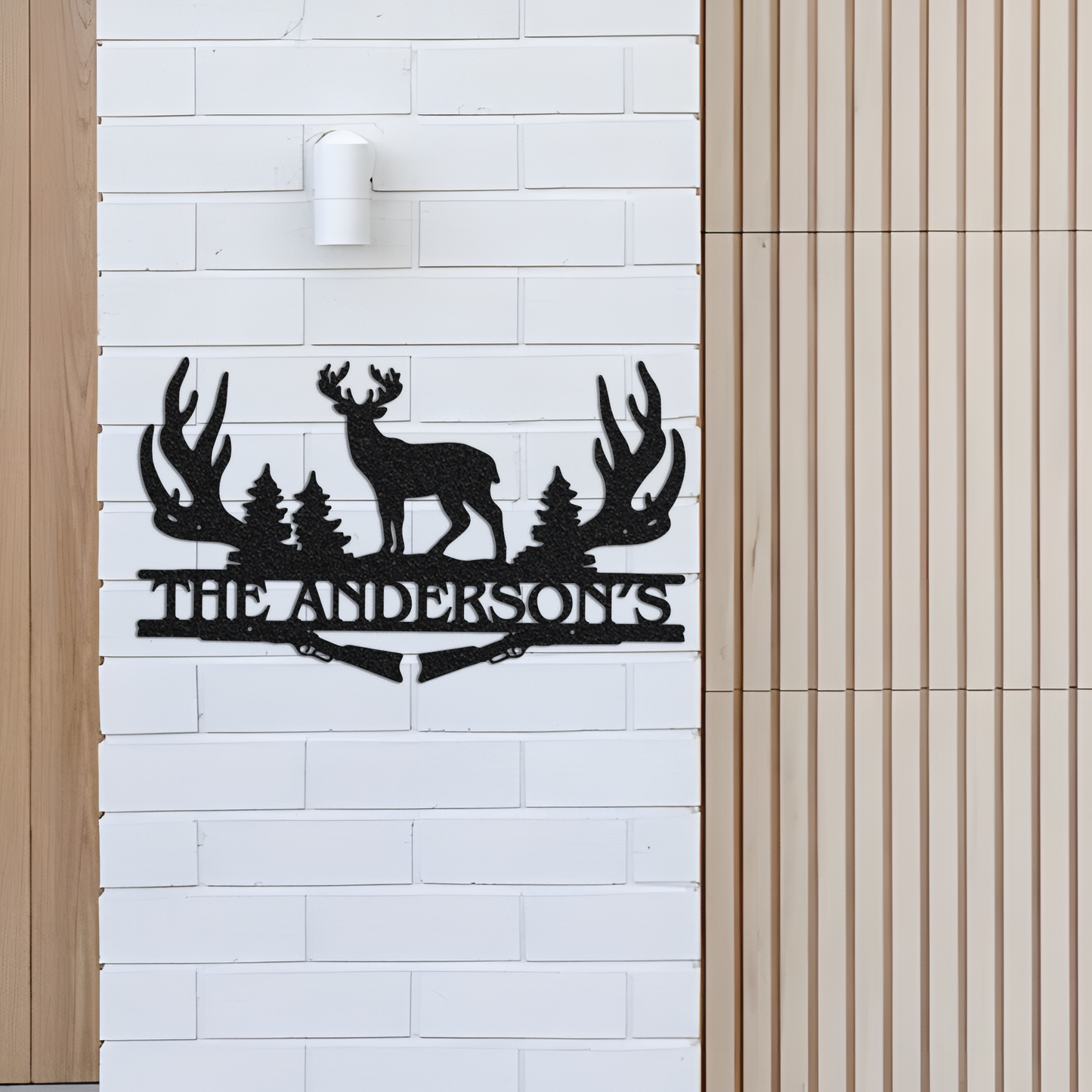 Deer with Antlers Metal Sign, Custom Name Sign Deer Wall Art, Animal Metal Sign Deer Antlers Decor, Farmhouse Wall Art Housewarming Gift