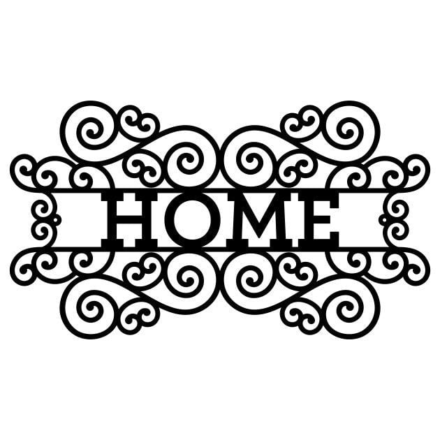 Home Sign Metal Wall Art, Laser Cut Home Decor Wall Art, Farmhouse Outdoor Sign, Front Door Sign, Black Metal Sign For Home