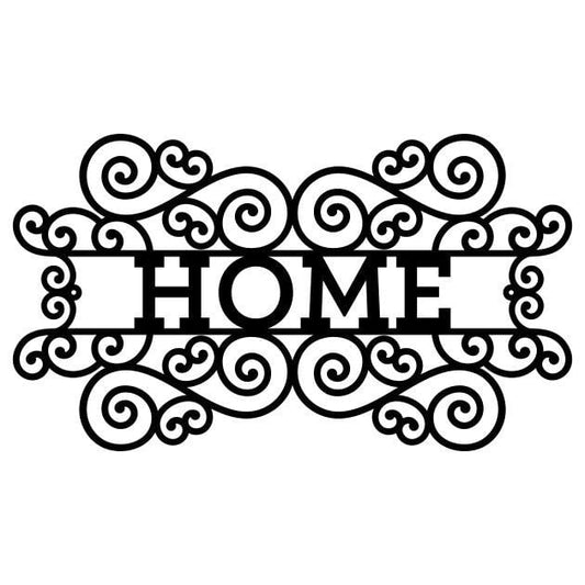 Home Sign Metal Wall Art, Laser Cut Home Decor Wall Art, Farmhouse Outdoor Sign, Front Door Sign, Black Metal Sign For Home