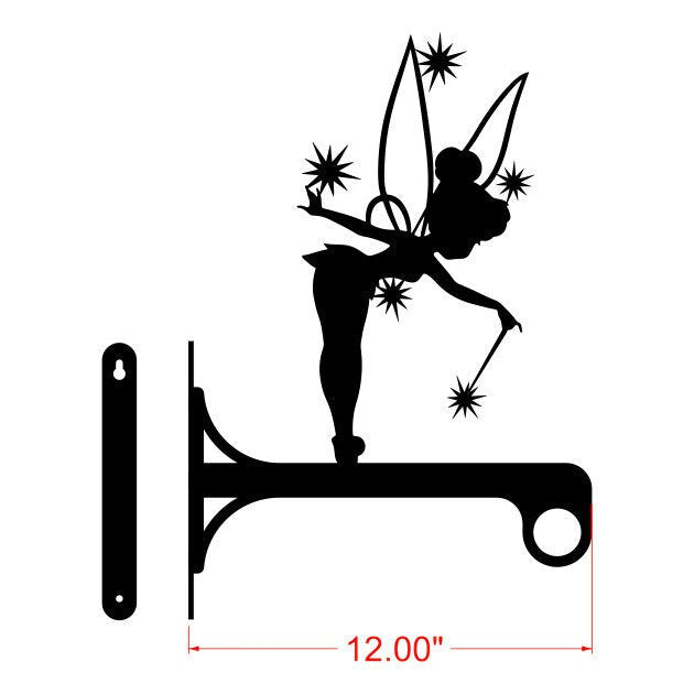Fairy Flower Basket Hangers Metal Wall Sign, Fairy Metal Wall Decor, Fairy Metal Wall Art, Hanging Flowers Living Room Metal Wall Art
