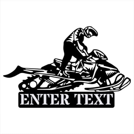 Personalized Snowmobiler Metal Wall Art, Laser Cut Snowmobile Sign, Custom Snowmobile Decor, Outdoor Metal Sign, Garage Wall Art
