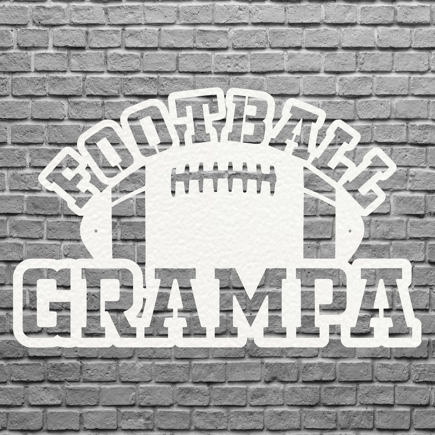 Sports Wall Art, Football Grampa Metal Wall Art, 3d Metal Football Wall Art, Sport Lover Metal Art, Football Home Decor