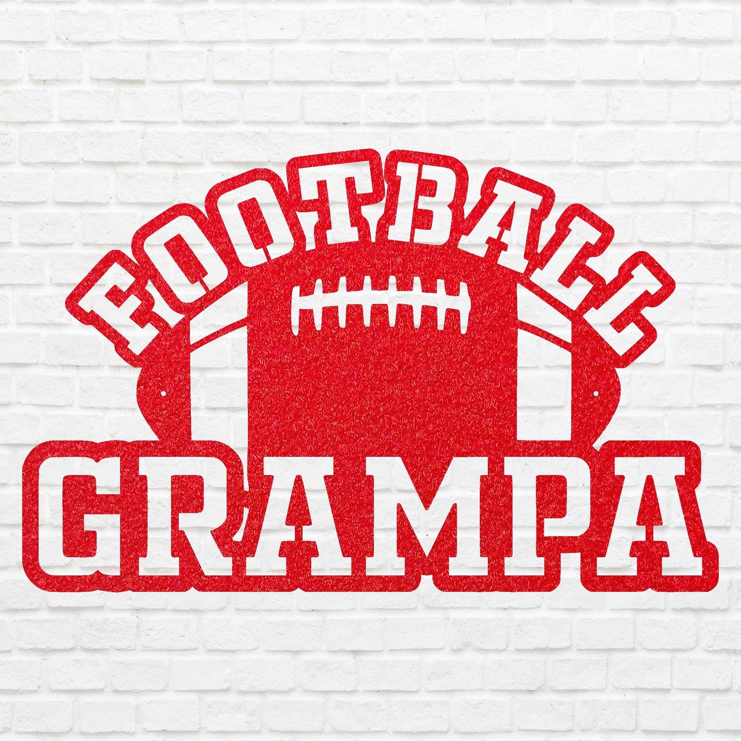 Sports Wall Art, Football Grampa Metal Wall Art, 3d Metal Football Wall Art, Sport Lover Metal Art, Football Home Decor