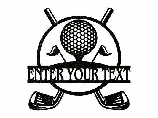 Personalized Golf Name Sign, Custom Metal Name Sign, Game Room Decoration, Home Decor Metal Golf Sign, Golf Player Gift