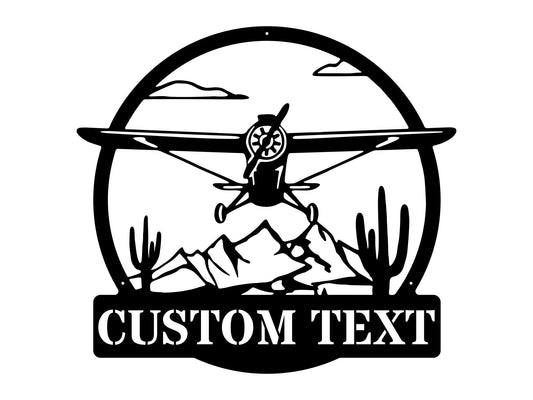 Custom Name Sign | Airplane Wall Art | Personalized Sign | Custom Metal Wall Decor | Metal Airplane Decor | Airplane Gifts