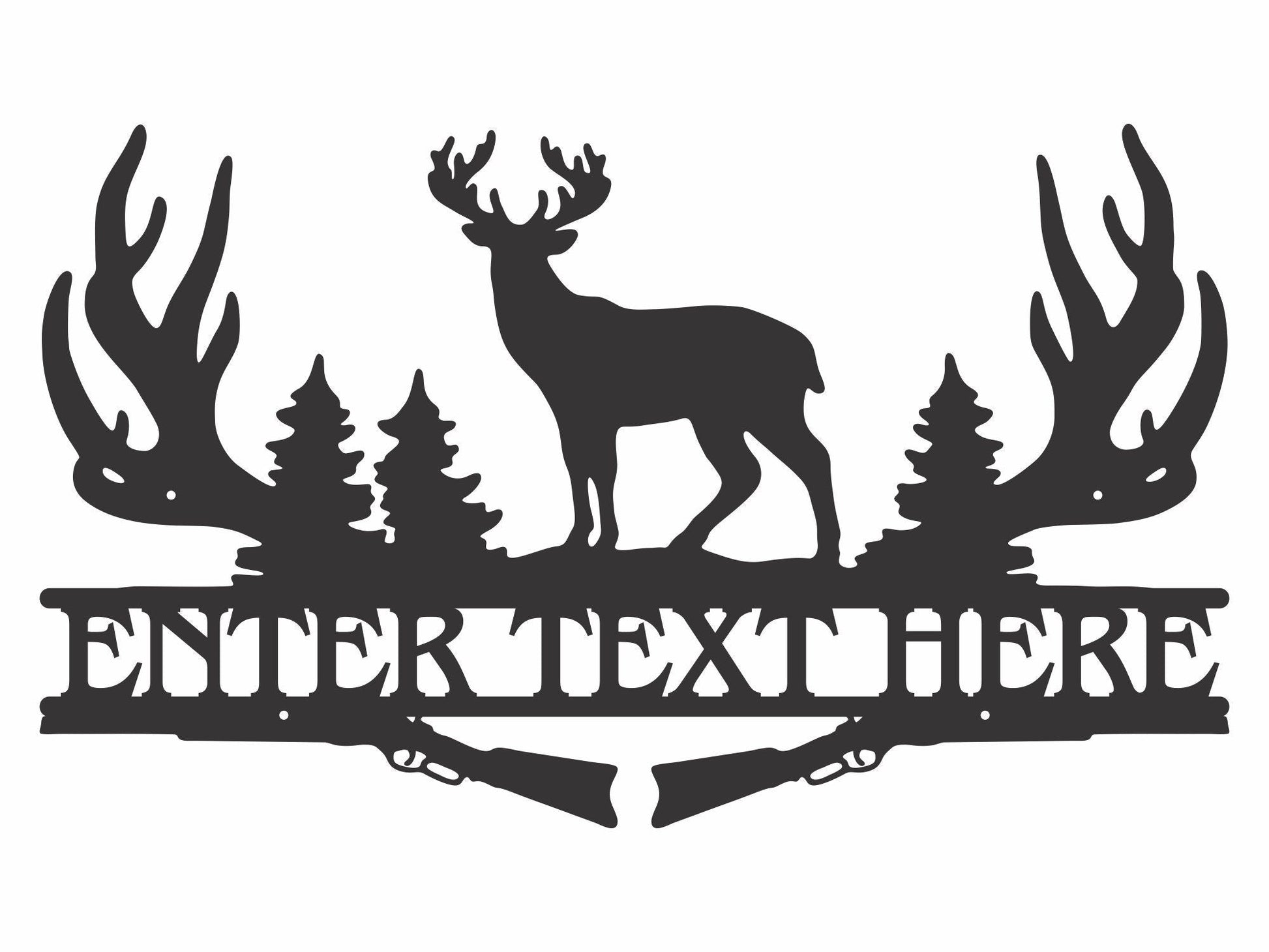 Deer with Antlers Metal Sign, Custom Name Sign Deer Wall Art, Animal Metal Sign Deer Antlers Decor, Farmhouse Wall Art Housewarming Gift