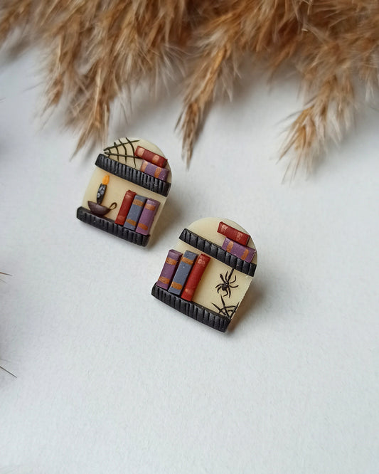 Spider Earrings/ Halloween Earrings/ Polymer Clay Earrings/ Glow in the dark/ Halloween Earrings Clay/ Small details studs/ Spooky jewelry
