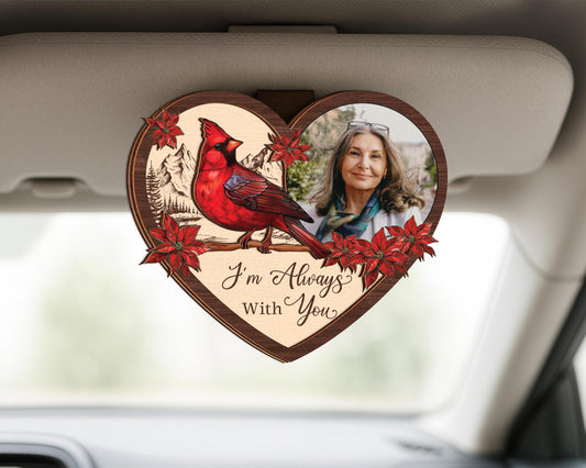 Loss of Father Gift,Custom Photo Car Visor Clip,Sympathy Memorial Gift,I'm Always With You,Loss Of Dad Mom,Sun Visor Picture Clip,Grief Gift