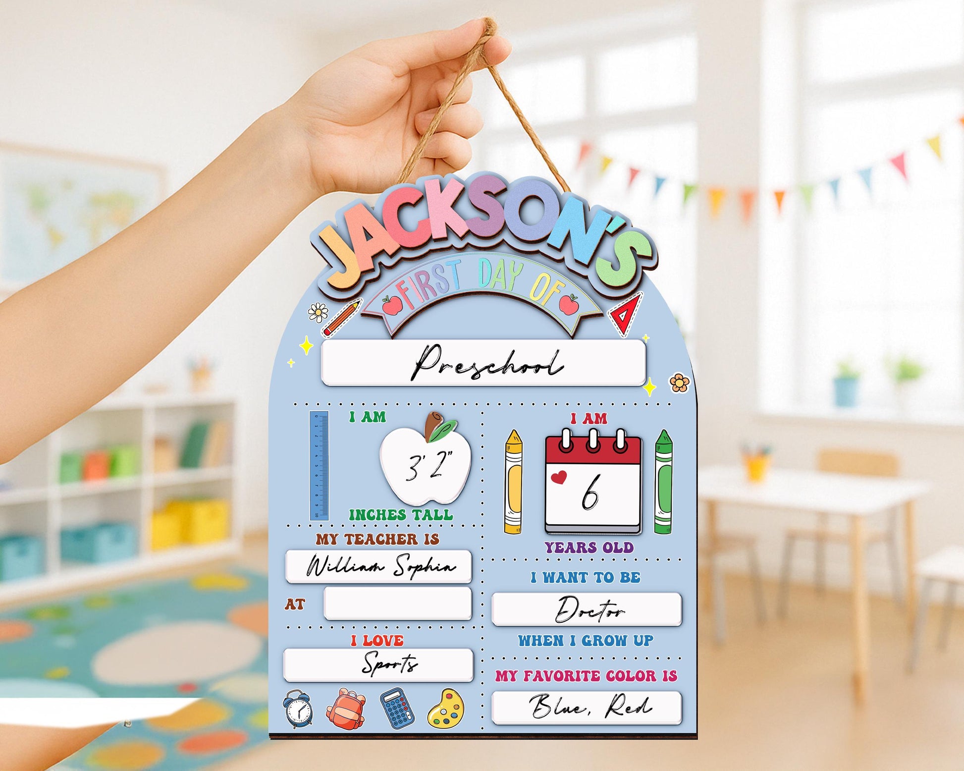 Custom First Day Of School Sign, Last Day of School Sign, Custom Name Sign, Preschool Back To School Dry Erase Sign, 1st Day of School Board