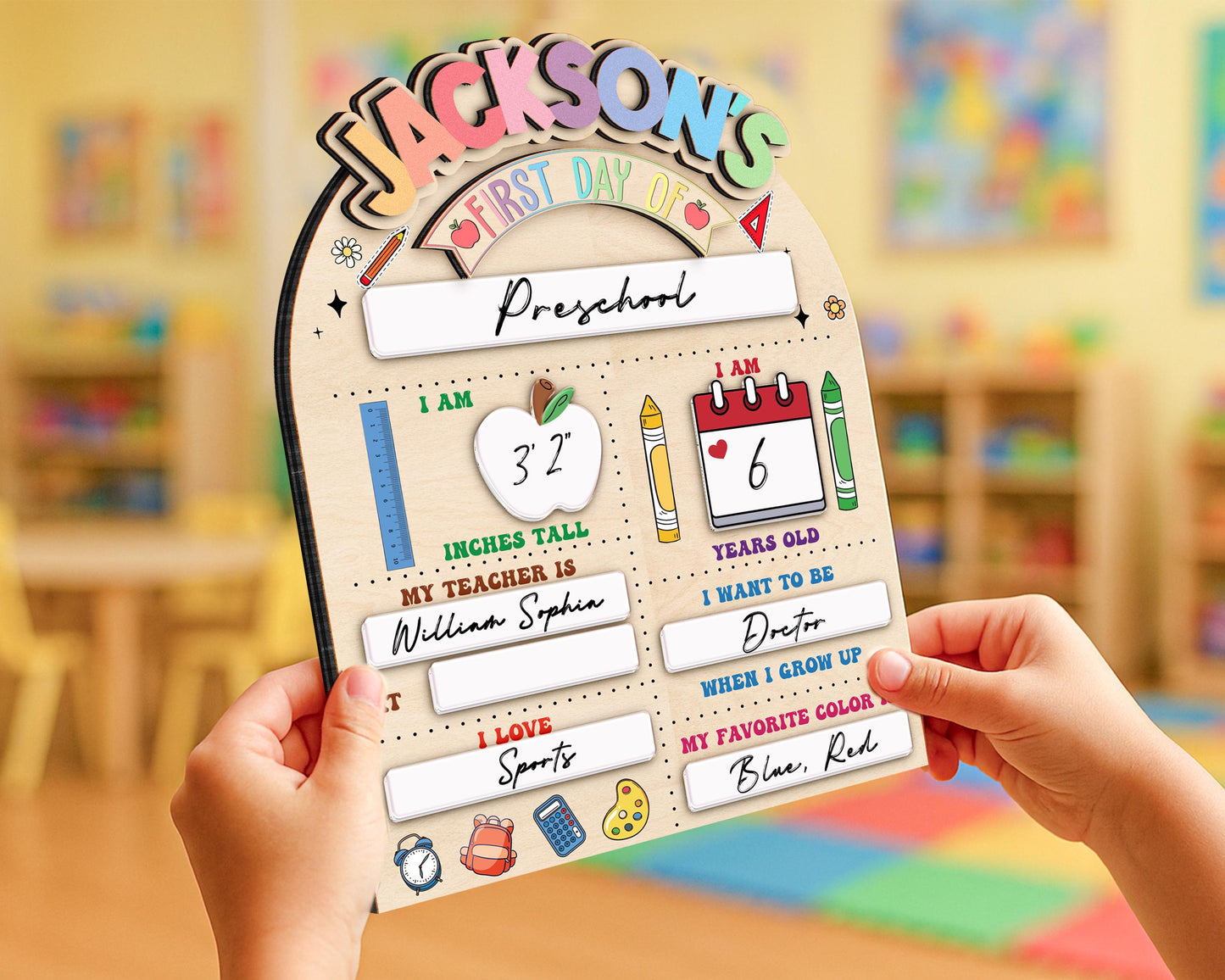 Custom First Day Of School Sign, Last Day of School Sign, Custom Name Sign, Preschool Back To School Dry Erase Sign, 1st Day of School Board