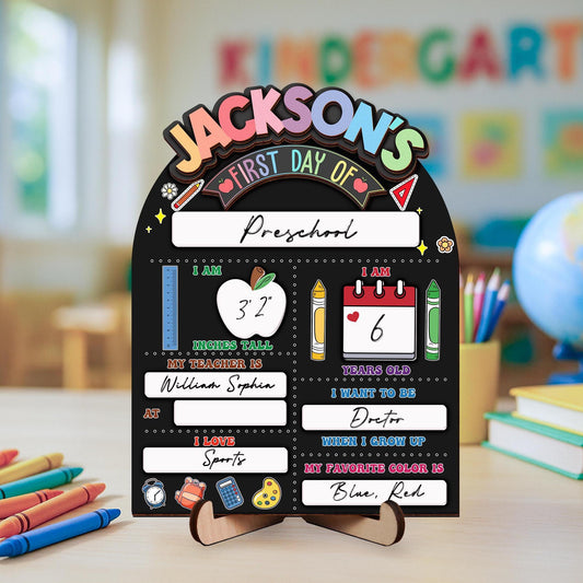 Custom First Day Of School Sign, Last Day of School Sign, Custom Name Sign, Preschool Back To School Dry Erase Sign, 1st Day of School Board