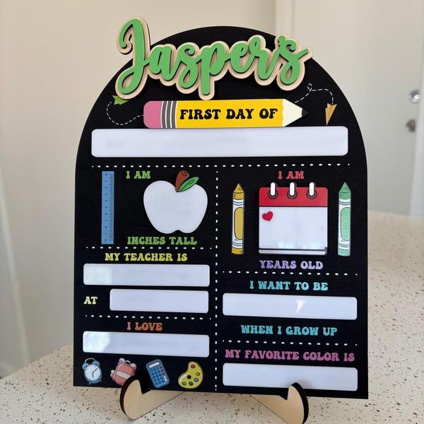Custom Back to School Board,First And Last Day School Interchangeable Sign,First Day of School,Dry Erase Sign,Gifts for Kids,Son,Daughter