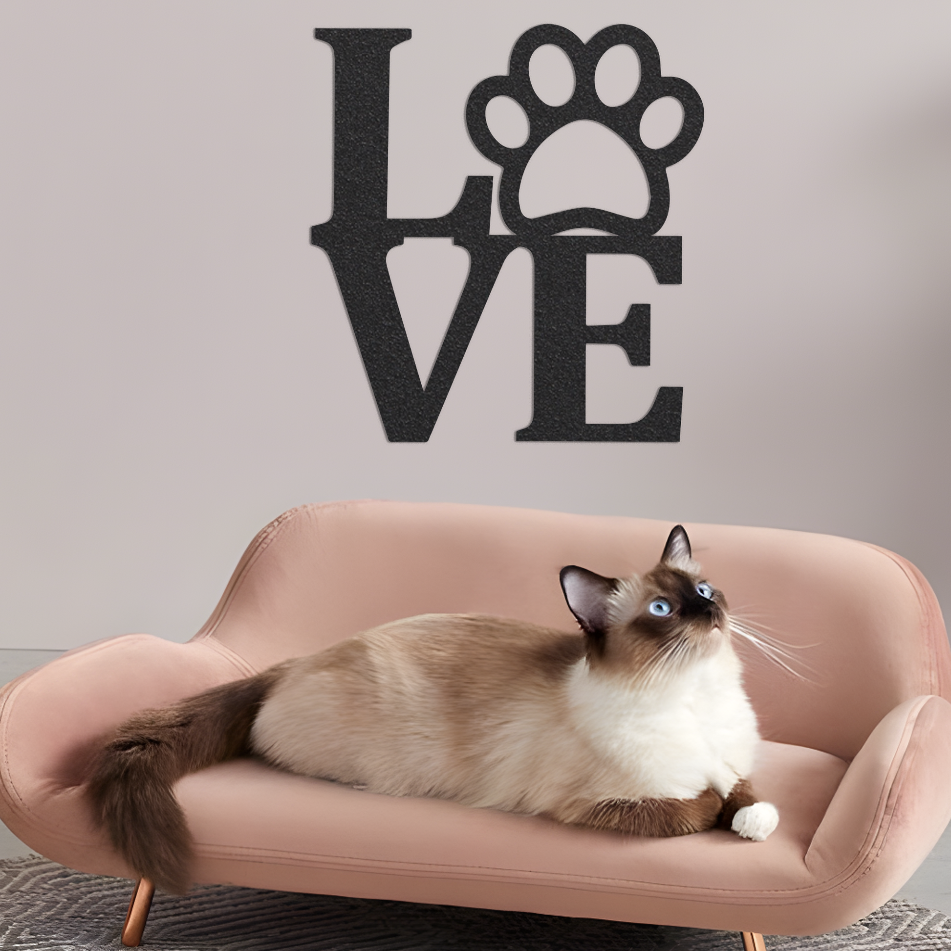 LOVE Dog Paw Metal Sign / Puppy Wall Decor / Animal Lover Wall Decor / Dog home Decor / Fall Home Decor / Metal Wall Art
