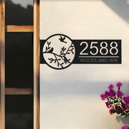 Birds on Branch Metal House Number Sign | Bird on Branches Address Sign | Modern Address | Address Sign | Address Numbers | Address Plaque