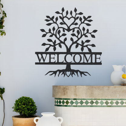 Family Name Sign Metal Last Name Sign for Home Decor Wall Art Personalized Metal Sign Custom Signs Metal Wall Art Tree Wall Decor Metal