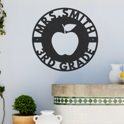 Personalized Classroom Sign, Teacher Name Sign for Door, Metal Sign for Classroom, Personalized Teacher Sign,Teacher Gifts,Teacher Name Sign