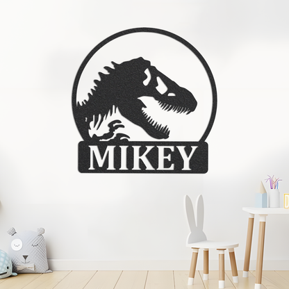 Kids Room Dinosaur Metal Sign / Boys Wall Decor / Boys Room Metal Wall Decor / Bar Decor / Personalized Bedroom Decor / Metal Wall Art