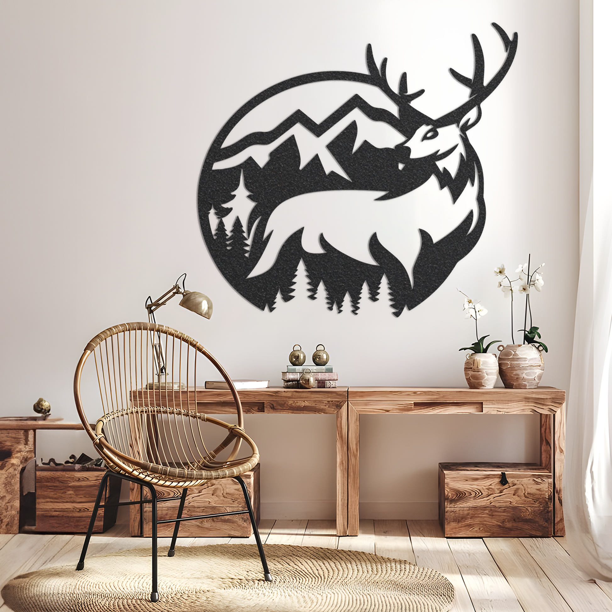 Mountain Deer Metal Home Decor / Deer Mountain Wall Art / Mountain Metal Wall Art / Metal Wall Art / Wall Art / Metal Wall Decor
