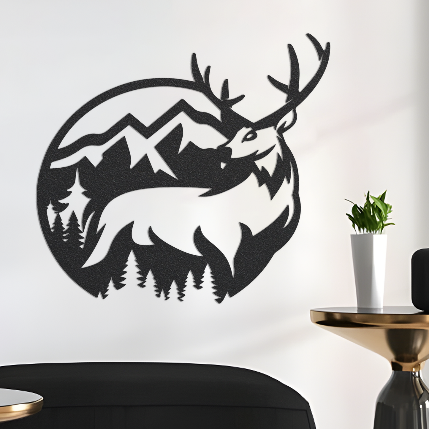 Mountain Deer Metal Home Decor / Deer Mountain Wall Art / Mountain Metal Wall Art / Metal Wall Art / Wall Art / Metal Wall Decor
