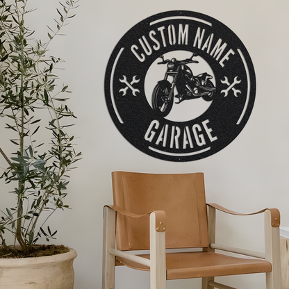 Garage Metal Sign,Custom Work Shop Name Sign,Personalized Motorcycle Metal Sign,Motorcycle Wall Decor,Men Cave Sign,Car Monogram Metal Sign