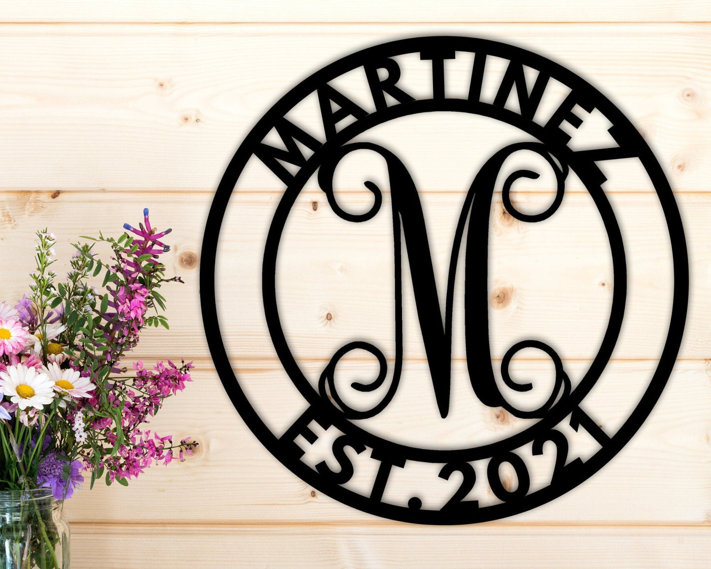 Personalized Metal Sign Custom Last Name Sign Family Name Sign Metal Wall Art Metal Monogram Sign Initial Sign Door Hanger Housewarming Gift