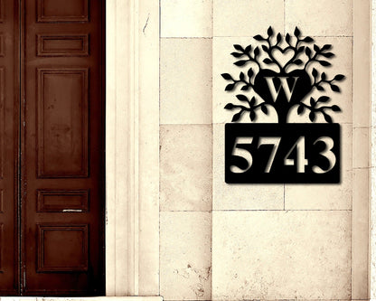 Personalized Metal Address Sign for House, Custom Address Sign Metal, Tree of Life Metal Wall Art, Decorative Address Sign, House Numbers