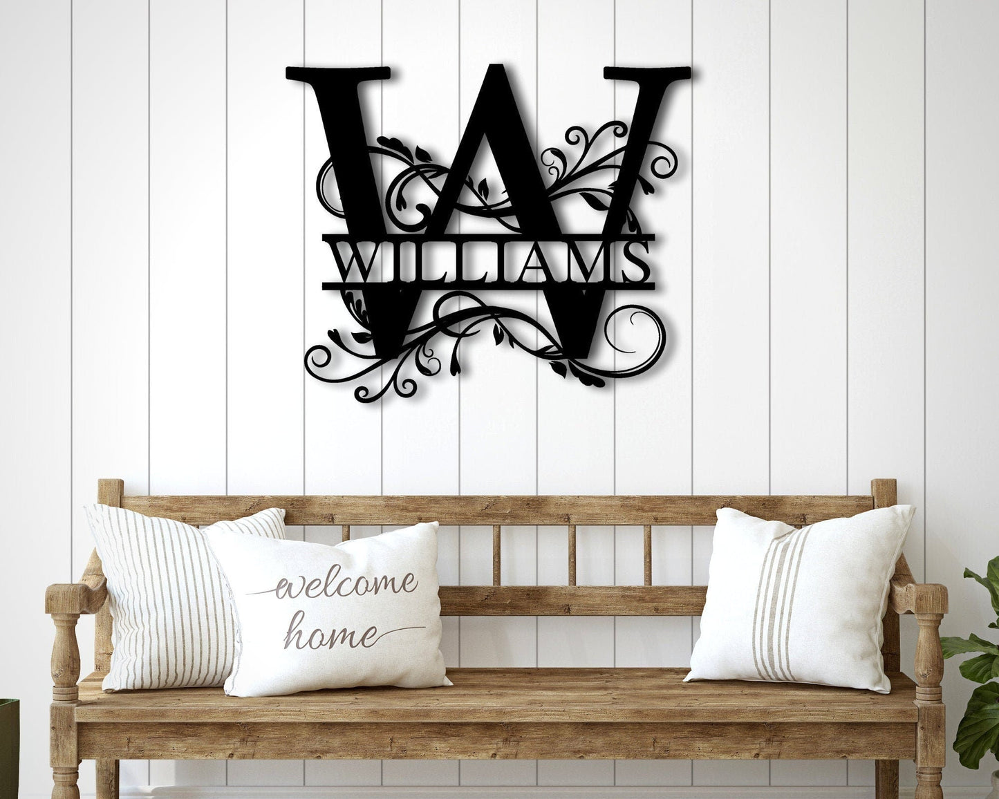 Split Letter Monogram,M etal Sign,Door Hanger, Family Name Sign, Door Hanger, Housewarming Gift, Wedding Gift, Metal Monogram Sign, Last Name Sign