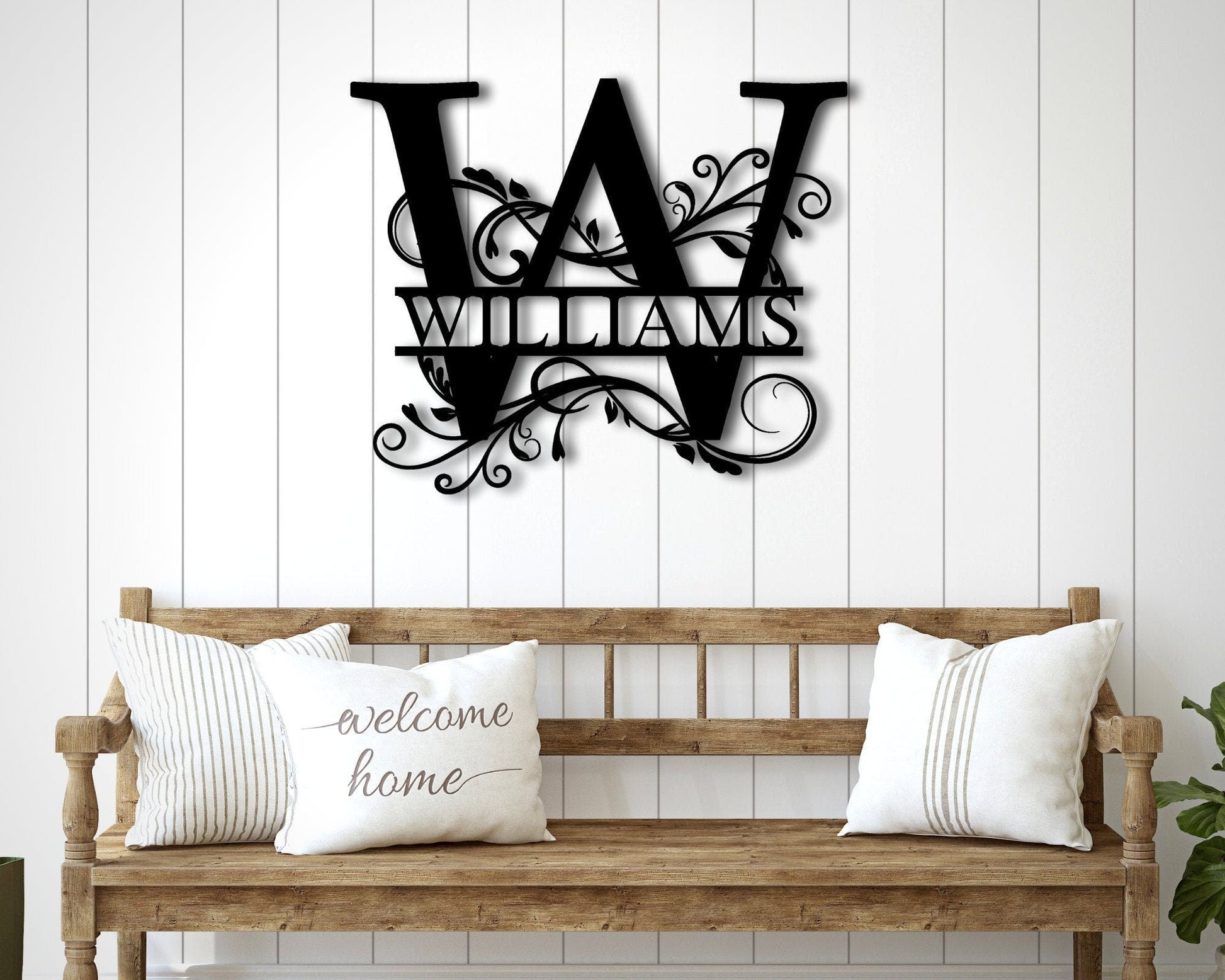Split Letter Monogram,M etal Sign,Door Hanger, Family Name Sign, Door Hanger, Housewarming Gift, Wedding Gift, Metal Monogram Sign, Last Name Sign