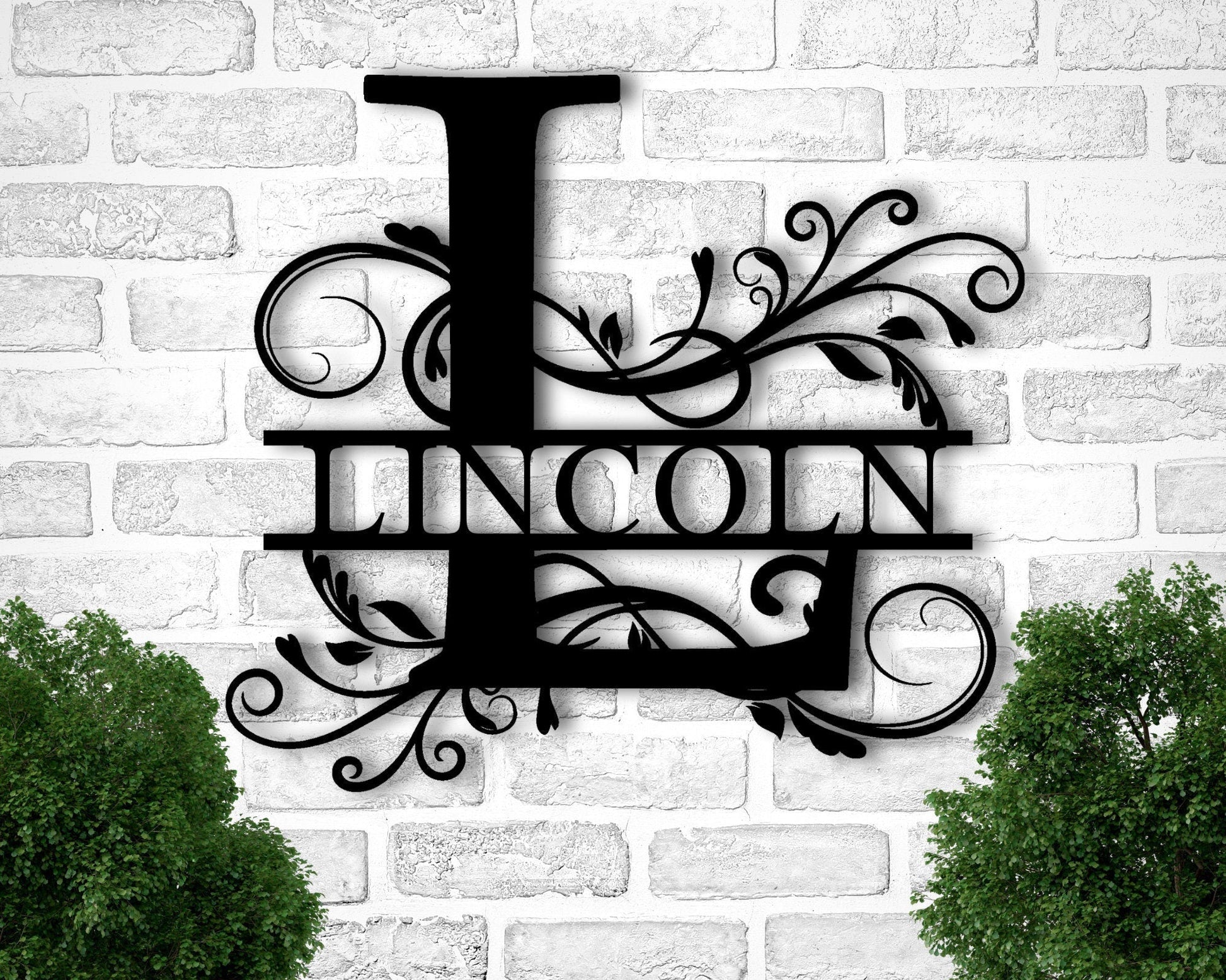Split Letter Monogram,M etal Sign,Door Hanger, Family Name Sign, Door Hanger, Housewarming Gift, Wedding Gift, Metal Monogram Sign, Last Name Sign