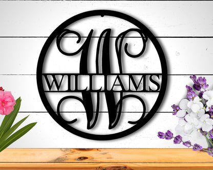 Personalized Door Hanger Last Name Sign, Metal Door Sign, Custom Family Name Sign, Metal Signs for Home, Housewarming Gifts, Monogram Sign