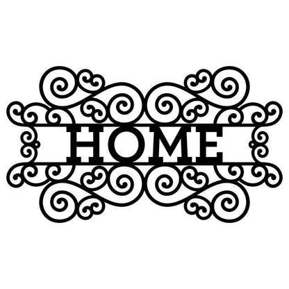 Home Sign Metal Wall Art, Laser Cut Home Decor Wall Art, Farmhouse Outdoor Sign, Front Door Sign, Black Metal Sign For Home