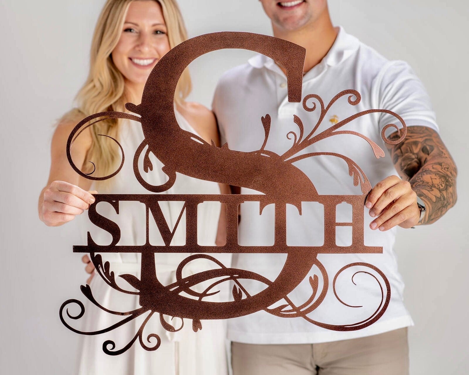 Personalized Family Name Metal Sign, Housewarming Gift, Metal Monogram Sign, Door Hanger, Last Name Sign, Metal Wall Art, Wedding Gift