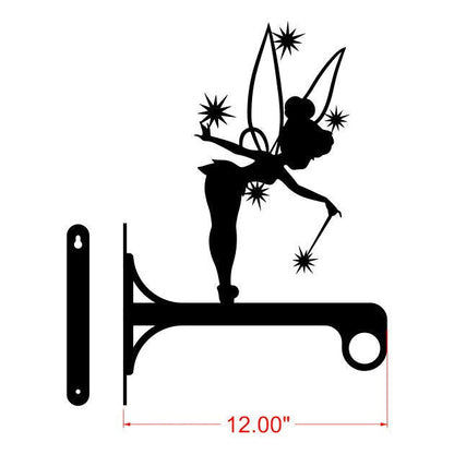 Fairy Flower Basket Hangers Metal Wall Sign, Fairy Metal Wall Decor, Fairy Metal Wall Art, Hanging Flowers Living Room Metal Wall Art