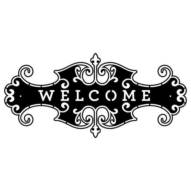Welcome Sign Wall Art, Outdoor Metal Welcome Sign, Welcome Door Hanger Door Hanger, Laser Cut Black Metal Wall Art, Welcome Our Home decor