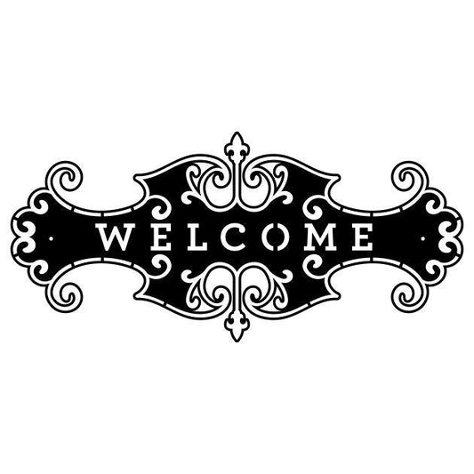 Welcome Sign Wall Art, Outdoor Metal Welcome Sign, Welcome Door Hanger Door Hanger, Laser Cut Black Metal Wall Art, Welcome Our Home decor