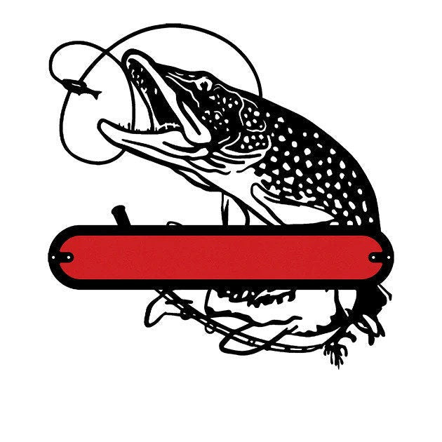 Personalized Racing Red Fishing Signs, Fish Metal Wall Art, Custom Fishing Name Sign Metal Wall Decor, Unique Fishing Gift