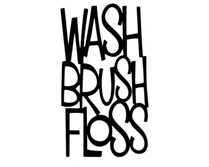 Wash Brush Floss Metal Sign, Bathroom Sign Metal Word Art, Laser Cut Metal Word Art, Bathroom Wall Hanging, Bathroom Wall Decor,
