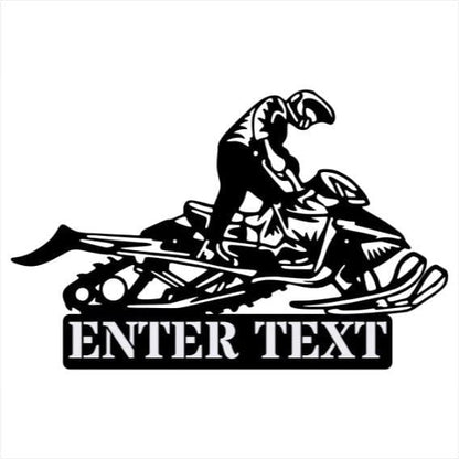 Personalized Snowmobiler Metal Wall Art, Laser Cut Snowmobile Sign, Custom Snowmobile Decor, Outdoor Metal Sign, Garage Wall Art