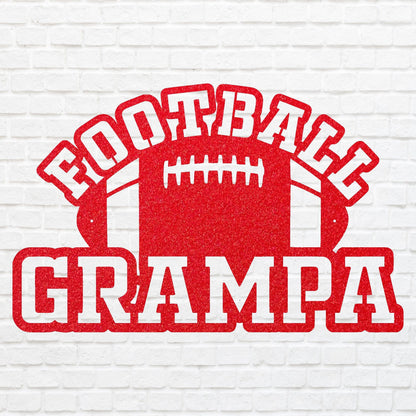 Sports Wall Art, Football Grampa Metal Wall Art, 3d Metal Football Wall Art, Sport Lover Metal Art, Football Home Decor