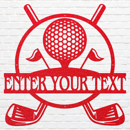 Personalized Golf Name Sign, Custom Metal Name Sign, Game Room Decoration, Home Decor Metal Golf Sign, Golf Player Gift