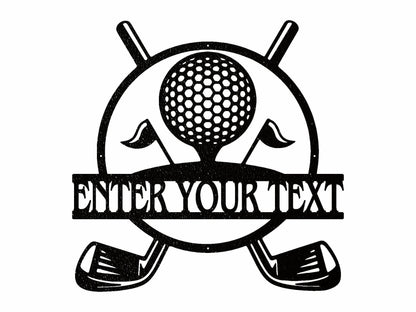 Personalized Golf Name Sign, Custom Metal Name Sign, Game Room Decoration, Home Decor Metal Golf Sign, Golf Player Gift