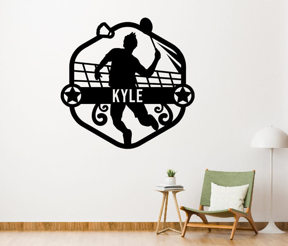 Personalized Badminton Metal Sign / Boys Wall Decor / Boys Room Metal Wall Decor / Personalized Decor / Bedroom Decor / Metal Wall Art