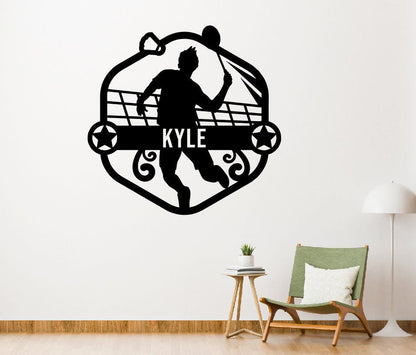 Personalized Badminton Metal Sign / Boys Wall Decor / Boys Room Metal Wall Decor / Personalized Decor / Bedroom Decor / Metal Wall Art