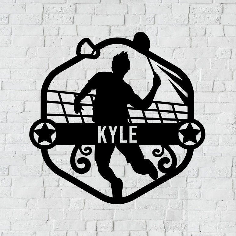 Personalized Badminton Metal Sign / Boys Wall Decor / Boys Room Metal Wall Decor / Personalized Decor / Bedroom Decor / Metal Wall Art