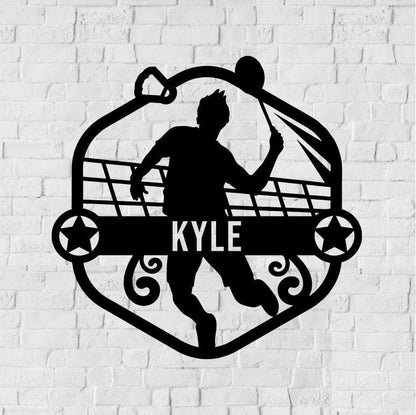Personalized Badminton Metal Sign / Boys Wall Decor / Boys Room Metal Wall Decor / Personalized Decor / Bedroom Decor / Metal Wall Art