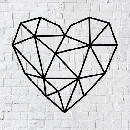 Geometric Heart Metal Wall Art / Heart Wall Decor / Metal Wall Decor / Home Decor / Modern Home Decor / Minimalist Love Heart Steel Sign