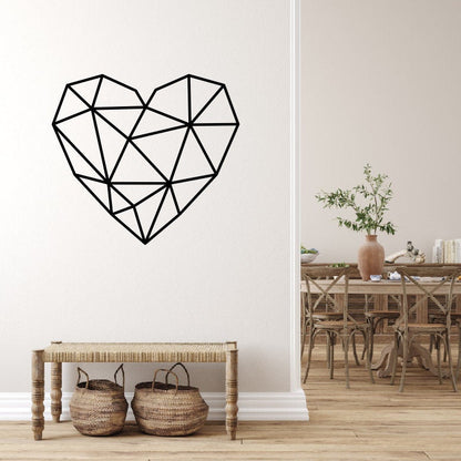 Geometric Heart Metal Wall Art / Heart Wall Decor / Metal Wall Decor / Home Decor / Modern Home Decor / Minimalist Love Heart Steel Sign