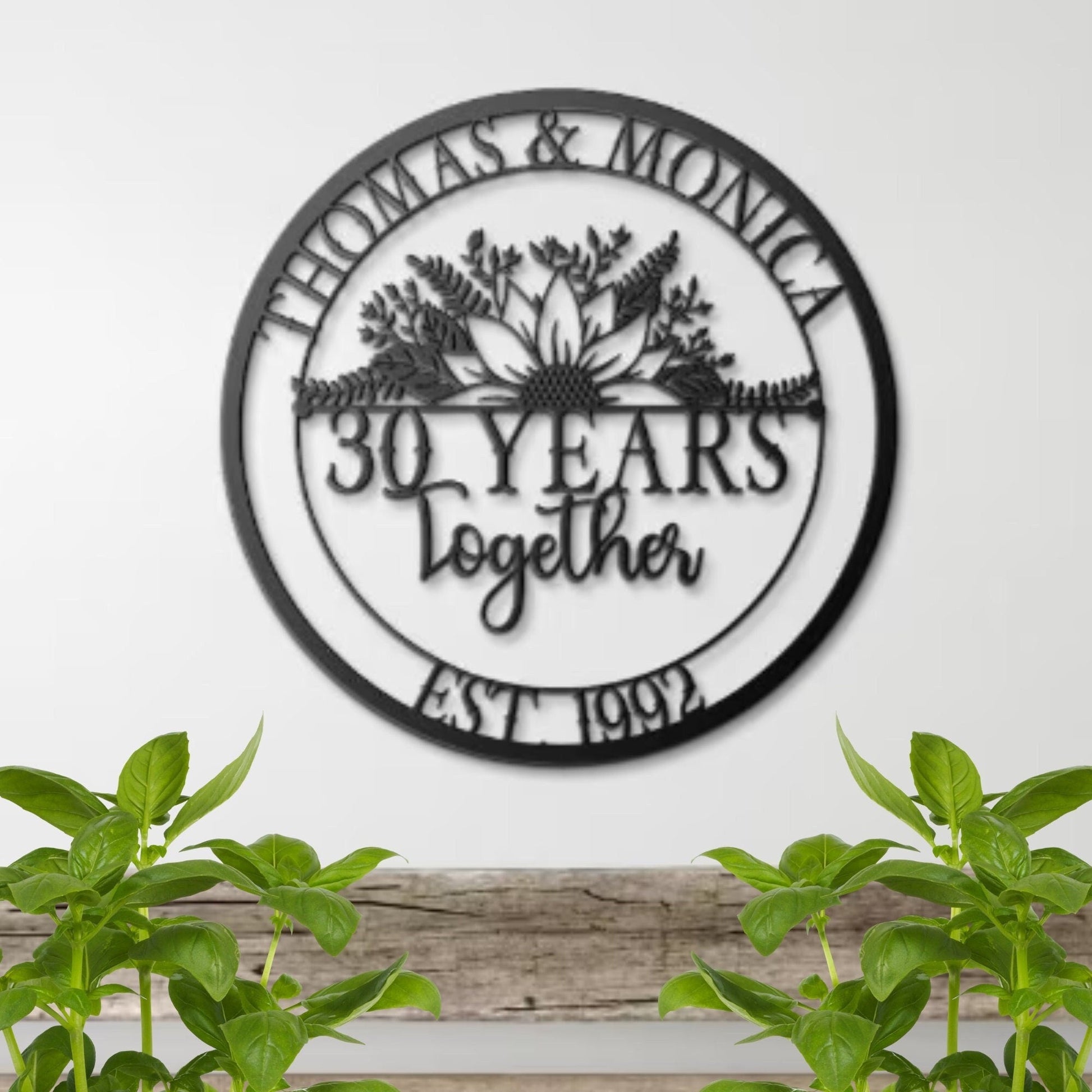 30th Anniversary Gift For Parents, Wedding Anniversary Metal Sign, Parents Anniversary Gift, Wall Hanging Sign