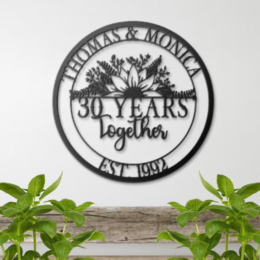 30th Anniversary Gift For Parents, Wedding Anniversary Metal Sign, Parents Anniversary Gift, Wall Hanging Sign