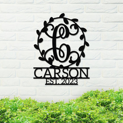 Metal Monogram Sign, Custom Metal Sign, Metal Name Sign, Initial Sign, Monogram wall Decor, Metal Monogram Letters, Home Decor, House Sign